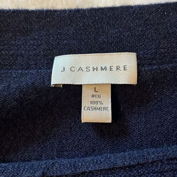 J CASHMERE 100% Pure Cashmere Horizontal Rib Boatneck Raglan Sweater Size Large - Picture 11 of 16